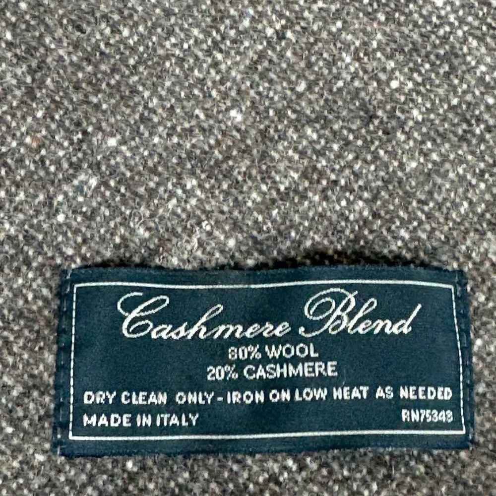 Linea Emmeti Brown Wool Cashmere Blend Scarf Made in Italy Fringed 12x71 NEW